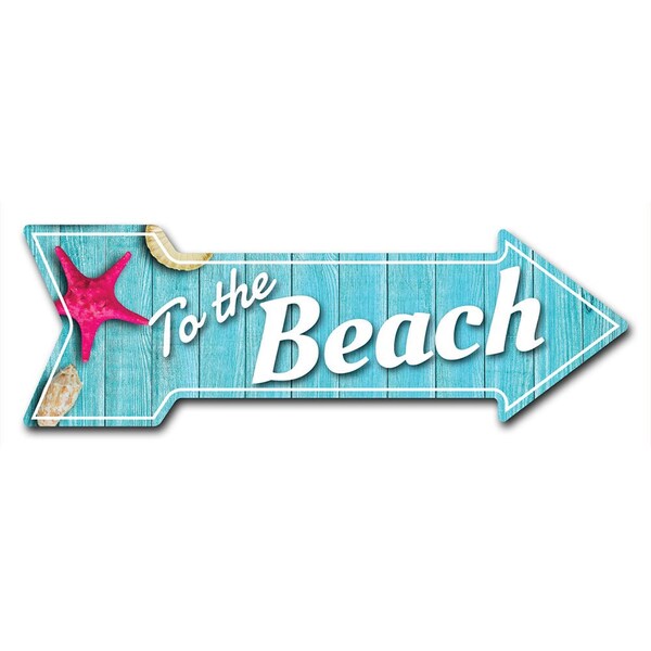 To The Beach Arrow Decal Funny Home Decor 24in Wide
